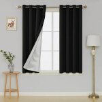 Rideau noir 52 63 (132cm 160cm) une pice [environ 549 grammes] 2 tissus de couleur unie ombrage