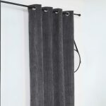 Linder - rideau obscurcissant et isolant en velours côtelé gris foncé 140x260 cm Linder - rideau obscurcissant et isolant en velours côtelé gris foncé 140x260 cm