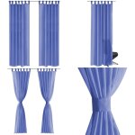 Vidaxl - rideau occultant 2 pcs voile 140 x 245 cm bleu royal - rideau bleu - rideau voilage - dcoration ...