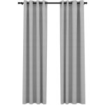 Doc&et� - inlife rideaux occultants aspect lin avec ?illets 2 pcs gris 140x245cm