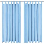 Rideau occultant avec boucles 2 pcs 140 x 175 cm turquoise vidaxl 20182