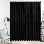 Rideau occultant avec crochets velours noir 290x245 cm vidaxl