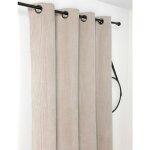 Linder - rideau obscurcissant et isolant en velours c�tel� beige 140x260 cm