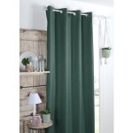 Rideau occultant uni tram� vert sapin 140x260 cm