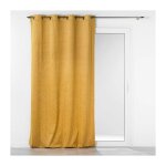 Douceur d'int�rieur - rideau a oeillets 135 x 240 cm velours imprim� relief ton sur ton aquarelle jaune ...