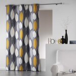Homemaison - rideau a oeillets 140 x 240 cm coton imprime leafy jaune
