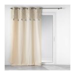 Rideau � ?illets 140 x 240 cm ? polycoton ? solea argent