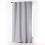Douceur d'intrieur - rideau  ?illets 140 x 260 cm en microfibre unie ? absolu gris perle