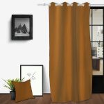 Soleil d ocre - rideau oeillets en coton lav� 135x250 cm spirit bronze, par soleil d'ocre