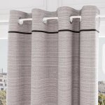 Soleil d ocre - rideau � oeillets en coton recycl� 135x250 cm pierre noir, par soleil d'ocre