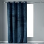 Douceur d'intrieur - rideau a oeillets velours 140x240cm velvetina marine