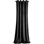 Monmobilierdesign - rideau � oeillets en velours occultant noir 140x250 cm