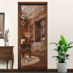 Senderpick - rideau de perles en bois rideau de perles en bois et en bambou 31 lignes de franges denses ...