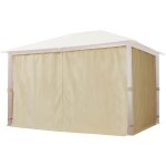 Rideaux (set de 4 toiles) pour tonnelle de jardin toolport forest premium 3x4 m, couleur champagne Rideaux (set de 4 toiles) pour tonnelle de jardin toolport forest premium 3x4 m, couleur champagne