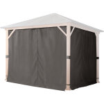 Rideaux (set de 4 toiles) pour tonnelle de jardin toolport forest superior 3x3 m, gris