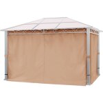 Rideaux (set de 4 toiles) pour tonnelle de jardin toolport paradise deluxe, 3x4 m, cappuccino