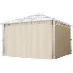 Toolport - rideaux (set de 4 toiles) pour tonnelle de jardin sunset deluxe 4x4 m champagne