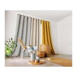 Linder - rideau tamisant ethnique - 140x240cm - bleu caraibe