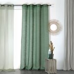 Rideau tamisant et naturel en 100% lin vert 145x260 cm Rideau tamisant et naturel en 100% lin vert 145x260 cm