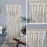 Rideau, tenture murale rideaux en macram� - rideau � la main boho, rideaux de ficelle de porte macram� ...