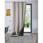 Rideau anti - froid doubl� polaire gris perle 140x260 cm