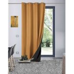 Homemaison - rideau anti - froid doubl� polaire jaune ocre 140x260 cm