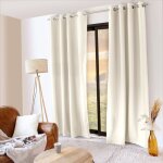 Rideau thermique en microfibre doubl�e ecru 135x240 cm
