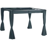 Rideaux pour tonnelle palmeira 3x3m en polyester ardoise - hesp�ride