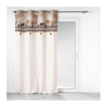 Homemaison - rideau avec top esprit safari taupe 140x240 cm