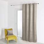 Homemaison - rideau uni en suédine - effet daim et velours gris perle 140x260 cm Homemaison - rideau uni en suédine - effet daim et velours gris perle 140x260 cm