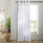 Future home - rideau uni en gaze de coton oeillets � l'unit� 140x300cm blanc