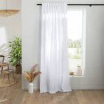 Future home - rideau uni en gaze de coton pattes cach�es � l'unit� 140x300cm blanc