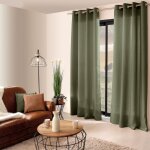 Decostars - rideau uni  oeillets vert 140x240 cm