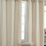 Homescapes - rideaux vichy beige  ?illets 100% coton 117 x 137 cm