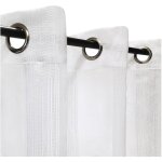 Atout ciel - rideau voilage blanc  fines rayures  ?illets, 240x240cm - prt  poser