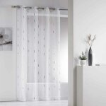 Rideau voilage  ?illets 'chenilla' 140x280cm gris