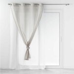 Paris prix - rideau voilage � ?illets 'duetto' 140x240cm gris & blanc
