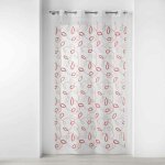 Rideau voilage � ?illets  hoops  140x240cm rouge