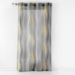 Paris prix - rideau voilage  ?illets 'ondulys' 140x240cm jaune & anthracite