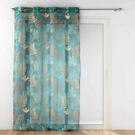 Paris prix ? rideau voilage � ?illets 140x240cm �meraude en 100% polyester ? imprim� m�tallis� pour d�coration ...