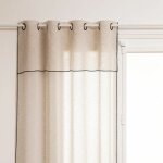 Rideau voilage � oeillets 'fred' 140x240cm beige lin