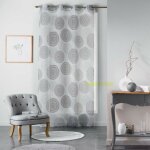 Rideau voilage 'romana' 140x240cm blanc & noir