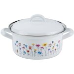 Riess - kelomat - riess casserole flora avec couvercle 14cm country emaille induction