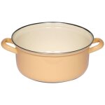 Riess - kelomat - riess classic casserole avec bord chromé Ø20cm pastel jaune d'or émail induction Riess - kelomat - riess classic casserole avec bord chromé Ø20cm pastel jaune d'or émail induction