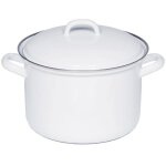 Riess - kelomat - riess marmite  viande haute avec couvercle 14cm 1 litre email classic blanc