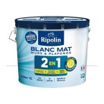 Ripolin - peinture blanc mat pour murs et plafonds avec sous - couche int�gr�e - 10l
