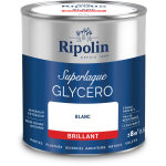 Peinture couleur superlaque glyc�ro 2en1 brillant - 0, 5l - blanc - ripolin