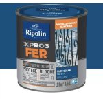 Peinture fer glycro ripolin xpro3 fer brillant bleu ocan 0, 5 l