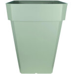 Riss - bac a fleurs carr� riviera soleilla - plastique - hauteur 53 cm - vert argile