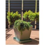 Riviera - jardini�re carr�e soleilla - plastique - 50x50 cm - vert argile